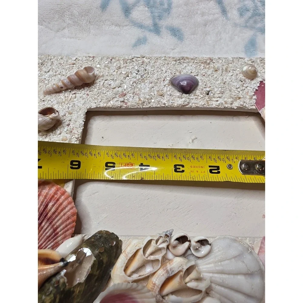 Vintage Seashell Picture Frame Coastal Beach Decor‎ Handcrafted Shell Art 5x3.5